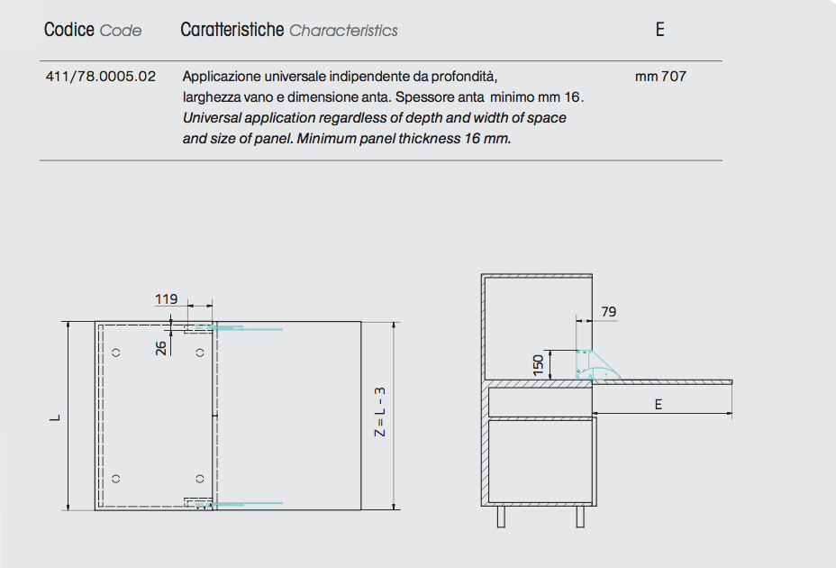 specifiche scrivania Desk